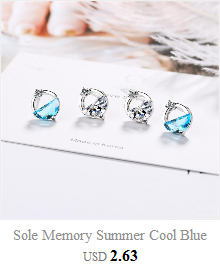 Kolczyki asymetryczne 925 Sterling Silver z błękitną kryształową gwiazdą dla eleganckiej nastolatki SEA425 - Wianko - 6