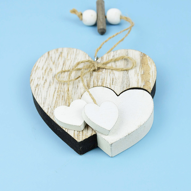 Wisiorek w kształcie drewnianego serca - dekoracja vintage na wesele, urodziny, imprezę walentynkową - Wianko - 12