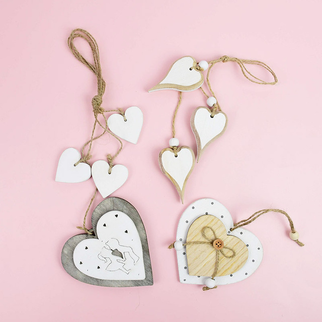 Wisiorek w kształcie drewnianego serca - dekoracja vintage na wesele, urodziny, imprezę walentynkową - Wianko - 8