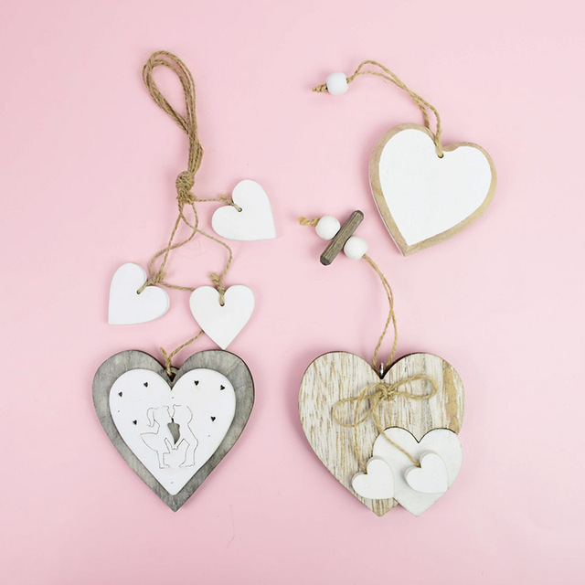 Wisiorek w kształcie drewnianego serca - dekoracja vintage na wesele, urodziny, imprezę walentynkową - Wianko - 7