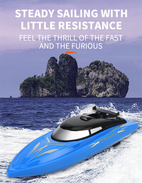 Nowa łódka RC 2.4 GHz, zdalnie sterowana, zabawka motorowa dla dzieci - szybki statek wyścigowy, z akumulatorami - prezent dla dzieci - Wianko - 9