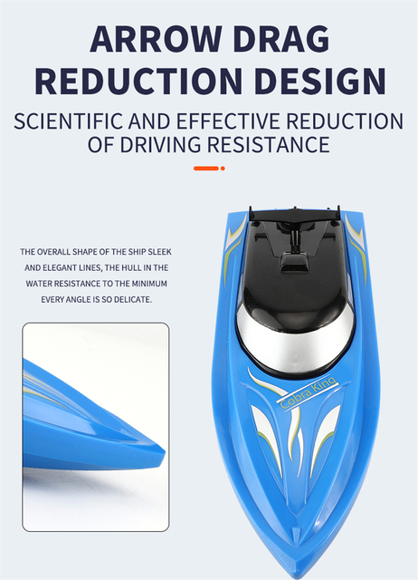 Nowa łódka RC 2.4 GHz, zdalnie sterowana, zabawka motorowa dla dzieci - szybki statek wyścigowy, z akumulatorami - prezent dla dzieci - Wianko - 11