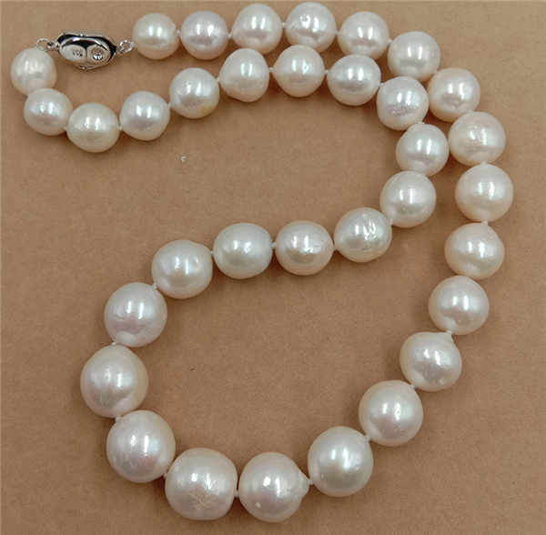 Naszyjnik choker HABITOO z dużymi okrągłymi perłami słodkowodnymi - biżuteria 100% naturalna dla kobiet - Wianko - 3