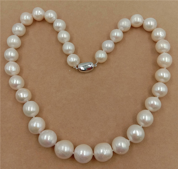 Naszyjnik choker HABITOO z dużymi okrągłymi perłami słodkowodnymi - biżuteria 100% naturalna dla kobiet - Wianko - 2