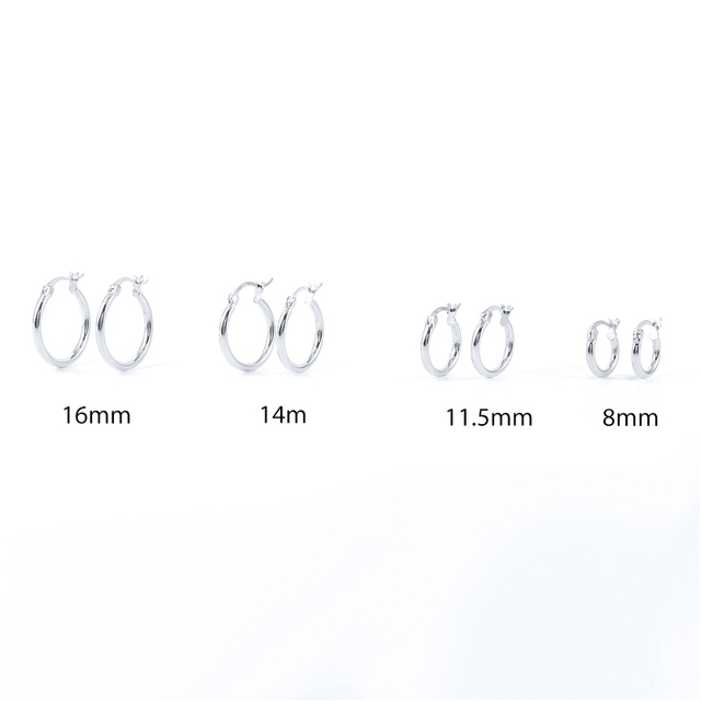 Kolczyki kółka srebrne 925 minimalistyczne Hoop dla kobiet - okrągłe chrząstka - biżuteria - Wianko - 5