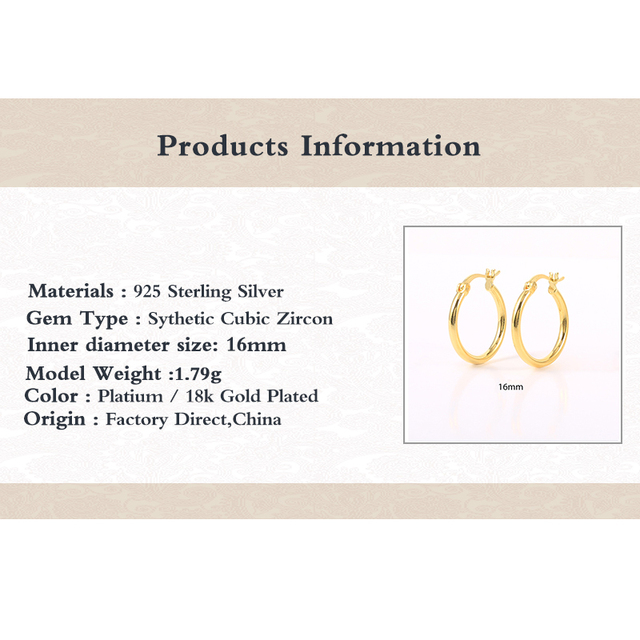Kolczyki kółka srebrne 925 minimalistyczne Hoop dla kobiet - okrągłe chrząstka - biżuteria - Wianko - 1