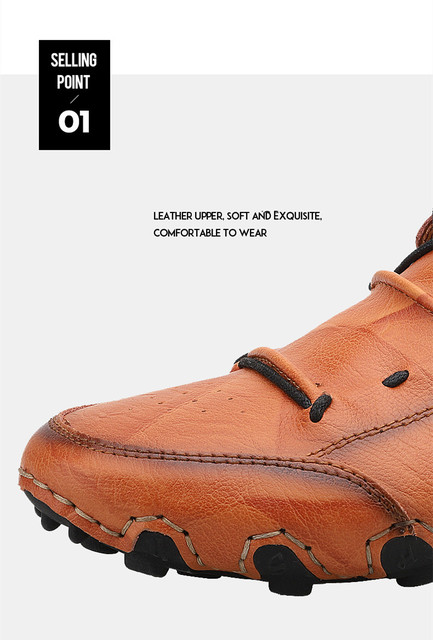 Męskie skórzane luksusowe buty do codziennego noszenia - trampki, mokasyny, buty wsuwane (rozmiar 48) - Wianko - 6