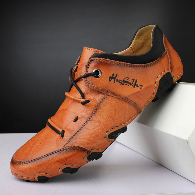 Męskie skórzane luksusowe buty do codziennego noszenia - trampki, mokasyny, buty wsuwane (rozmiar 48) - Wianko - 33