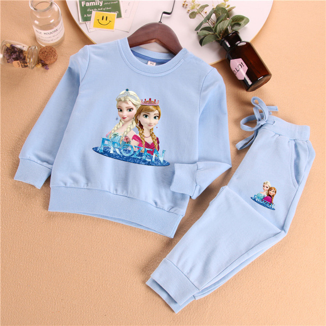 Zestaw ubrań dla dziewczyn Frozen Aisha Princess z długim rękawem - modna jesienią odzież sportowa inspirowana postaciami z kreskówki - Elsa - Wianko - 10