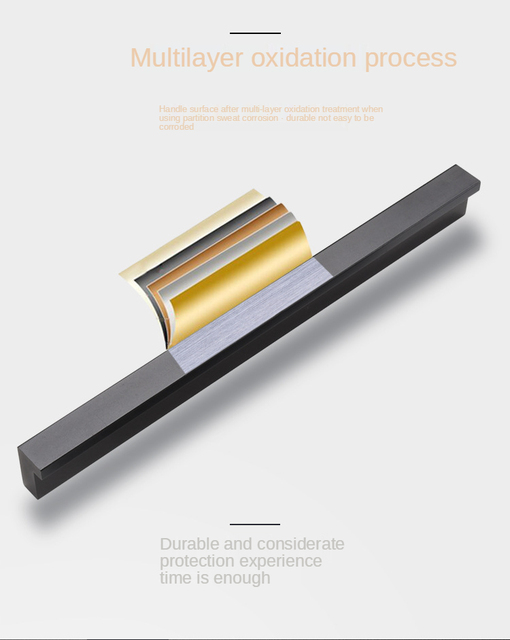 Czarny uchwyt meblowy T Bar z aluminium - nowoczesny i elegancki - Wianko - 2