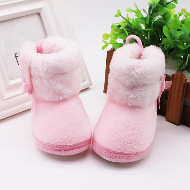 Zimowe buty śniegowe dla noworodka - chłopiec lub dziewczynka, futrzane, ciepłe, w połowie rury - Wianko - 5