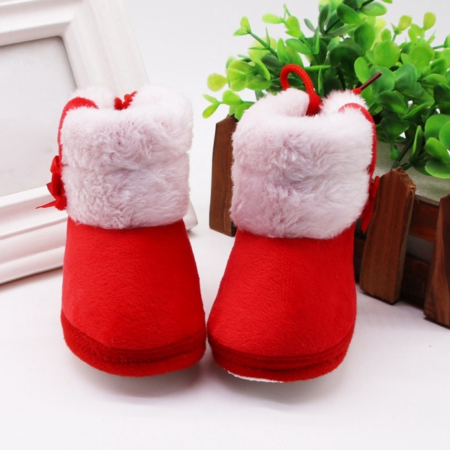 Zimowe buty śniegowe dla noworodka - chłopiec lub dziewczynka, futrzane, ciepłe, w połowie rury - Wianko - 2