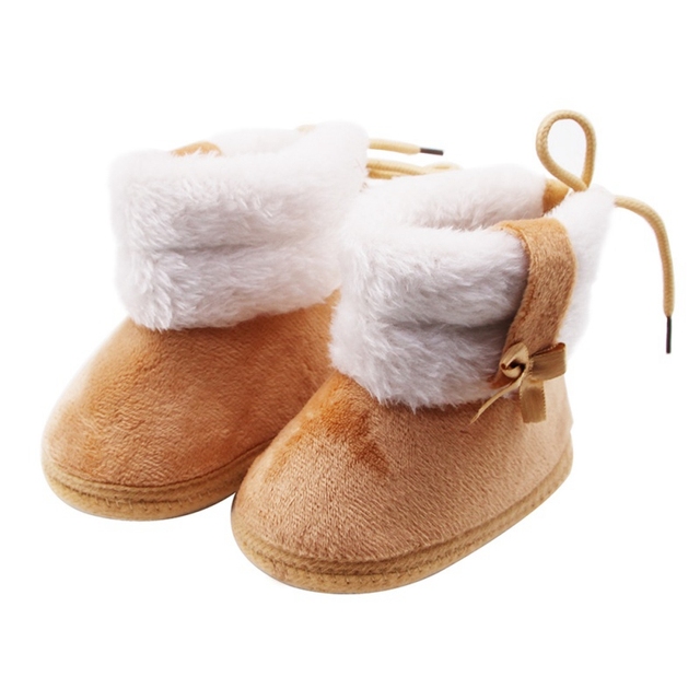 Zimowe buty śniegowe dla noworodka - chłopiec lub dziewczynka, futrzane, ciepłe, w połowie rury - Wianko - 3