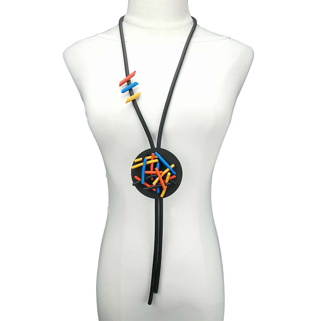 UKEBAY - Ręcznie robiony gumowy naszyjnik choker z łańcuszkiem - Biżuteria luksusowa dla kobiet - Wianko - 33