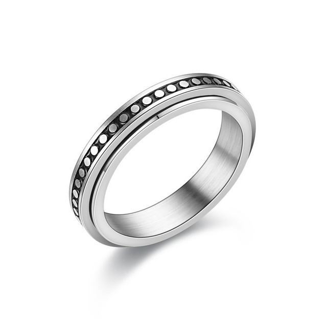Pierścień antystresowy Fidgets dla kobiet - obracający się pierścień ze stali nierdzewnej - Wianko - 6