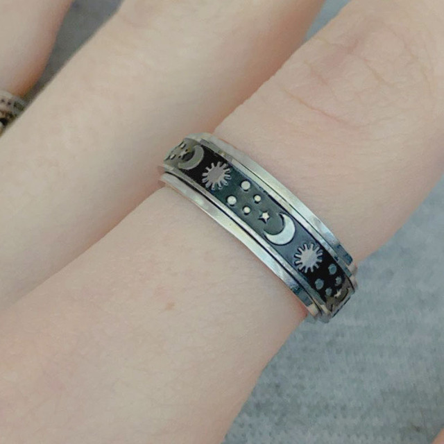 Pierścień antystresowy Fidgets dla kobiet - obracający się pierścień ze stali nierdzewnej - Wianko - 2