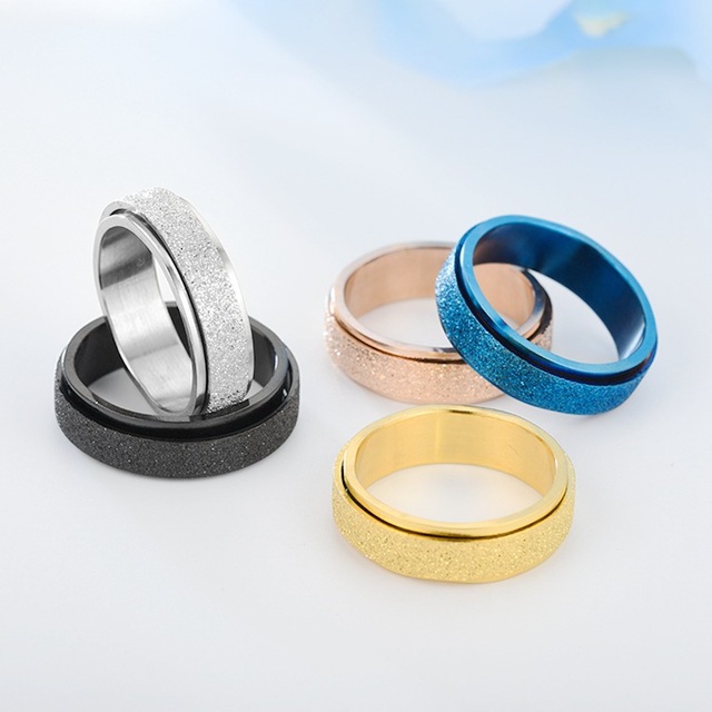 Pierścień antystresowy Fidgets dla kobiet - obracający się pierścień ze stali nierdzewnej - Wianko - 9