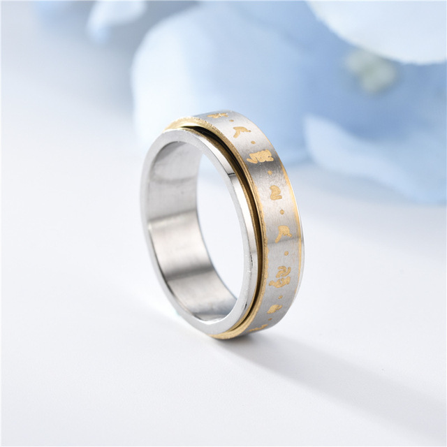 Pierścień antystresowy Fidgets dla kobiet - obracający się pierścień ze stali nierdzewnej - Wianko - 13
