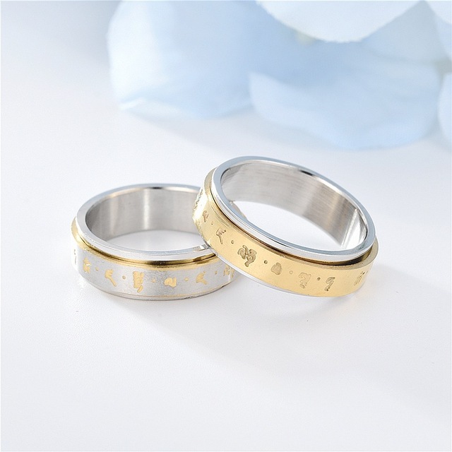 Pierścień antystresowy Fidgets dla kobiet - obracający się pierścień ze stali nierdzewnej - Wianko - 12