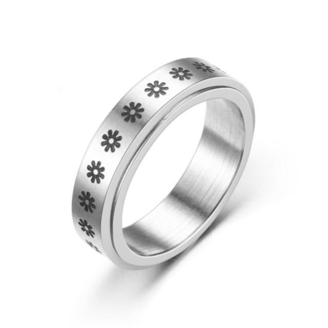 Pierścień antystresowy Fidgets dla kobiet - obracający się pierścień ze stali nierdzewnej - Wianko - 7