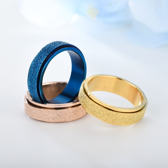 Pierścień antystresowy Fidgets dla kobiet - obracający się pierścień ze stali nierdzewnej - Wianko - 10