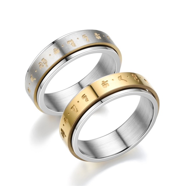 Pierścień antystresowy Fidgets dla kobiet - obracający się pierścień ze stali nierdzewnej - Wianko - 11