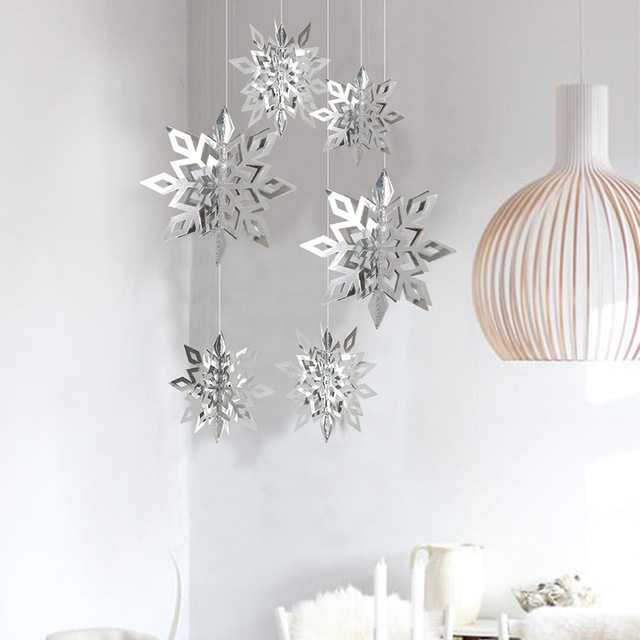 Mrożone zaopatrzenie firm - 3D sztuczne płatki śniegu, girlandy papierowe, ozdoby świąteczne i zimowe dekoracje do domu - Wianko - 25