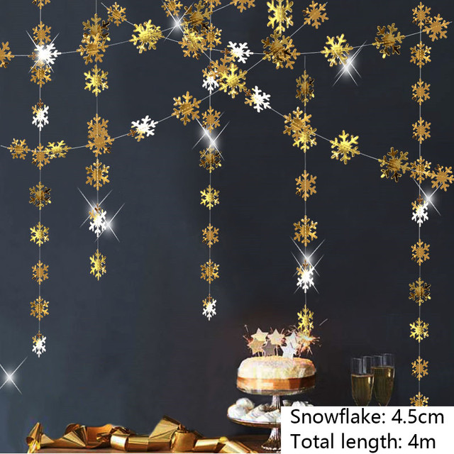 Mrożone zaopatrzenie firm - 3D sztuczne płatki śniegu, girlandy papierowe, ozdoby świąteczne i zimowe dekoracje do domu - Wianko - 29