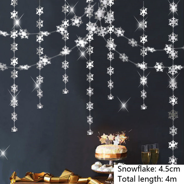 Mrożone zaopatrzenie firm - 3D sztuczne płatki śniegu, girlandy papierowe, ozdoby świąteczne i zimowe dekoracje do domu - Wianko - 28
