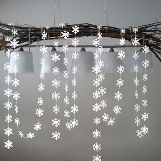 Mrożone zaopatrzenie firm - 3D sztuczne płatki śniegu, girlandy papierowe, ozdoby świąteczne i zimowe dekoracje do domu - Wianko - 31