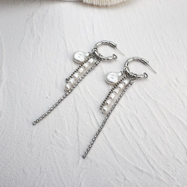 Nowe długie kolczyki z frędzlami koloru srebrnego - biżuteria ręcznie robiona, wyrazisty i seksowny dodatek do Twojego stroju - AENSOA - Wianko - 8