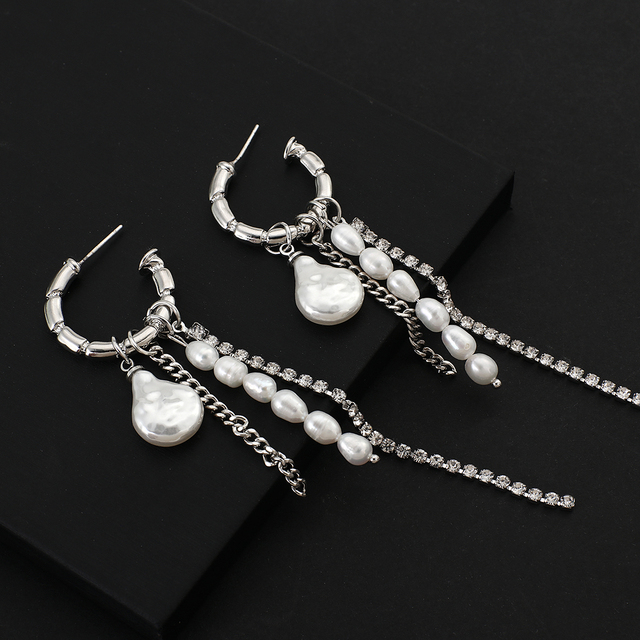 Nowe długie kolczyki z frędzlami koloru srebrnego - biżuteria ręcznie robiona, wyrazisty i seksowny dodatek do Twojego stroju - AENSOA - Wianko - 7
