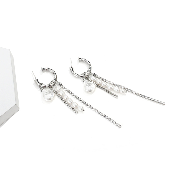 Nowe długie kolczyki z frędzlami koloru srebrnego - biżuteria ręcznie robiona, wyrazisty i seksowny dodatek do Twojego stroju - AENSOA - Wianko - 15