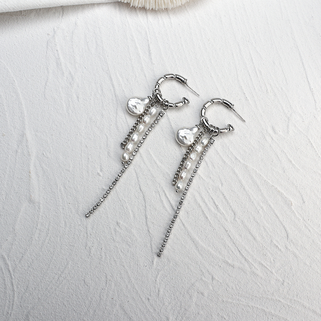 Nowe długie kolczyki z frędzlami koloru srebrnego - biżuteria ręcznie robiona, wyrazisty i seksowny dodatek do Twojego stroju - AENSOA - Wianko - 9