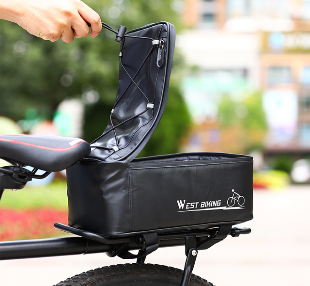 WEST BIKING wodoodporna torba bagażowa na rower z osłoną przeciwdeszczową posiada miejsce na siodełko, idealna dla miłośników rowerów MTB i elektrycznych - Wianko - 3