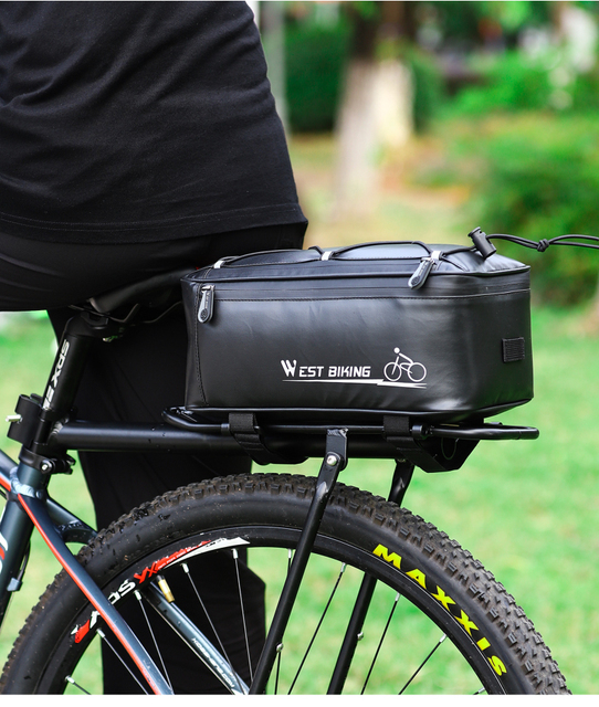 WEST BIKING wodoodporna torba bagażowa na rower z osłoną przeciwdeszczową posiada miejsce na siodełko, idealna dla miłośników rowerów MTB i elektrycznych - Wianko - 14
