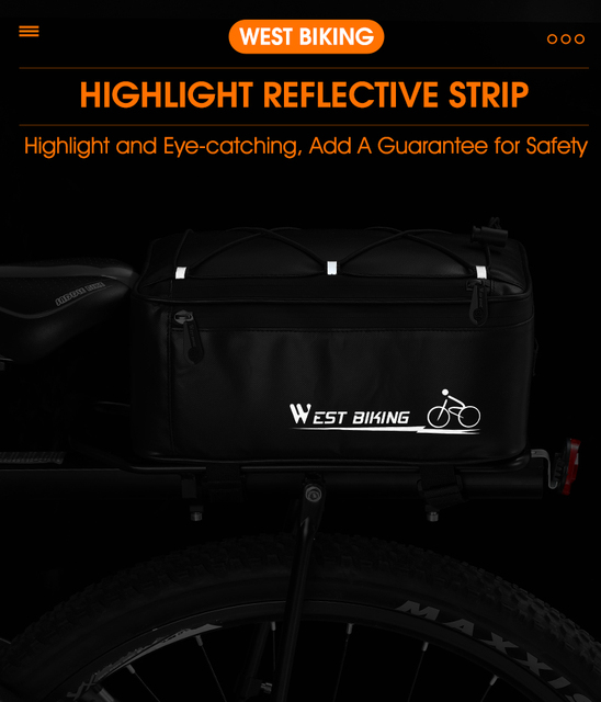 WEST BIKING wodoodporna torba bagażowa na rower z osłoną przeciwdeszczową posiada miejsce na siodełko, idealna dla miłośników rowerów MTB i elektrycznych - Wianko - 9