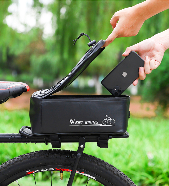 WEST BIKING wodoodporna torba bagażowa na rower z osłoną przeciwdeszczową posiada miejsce na siodełko, idealna dla miłośników rowerów MTB i elektrycznych - Wianko - 15