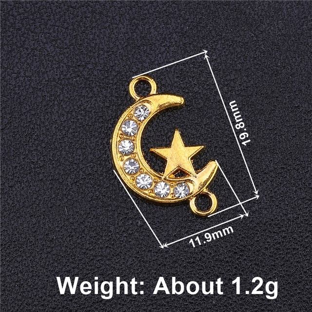 Złote/srebrne złącza do tworzenia muzułmańskiej biżuterii z symbolem półksiężyca i gwiazdą Alaha - Wianko - 8