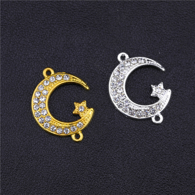 Złote/srebrne złącza do tworzenia muzułmańskiej biżuterii z symbolem półksiężyca i gwiazdą Alaha - Wianko - 5