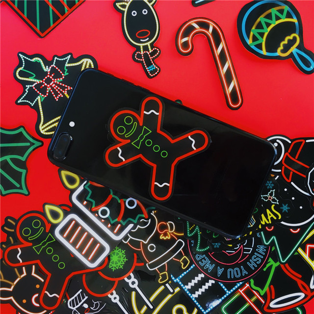 Neonowe dekoracje świąteczne - 10/30/50 sztuk naklejek z chłopcem, idealne do domu, samochodu, kasku, notebooka, kubka, telefonu komórkowego - Wianko - 3