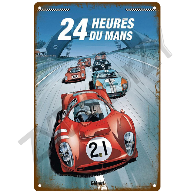 Plakat domowy Lemans 24 z retro estetyką - Wianko - 4