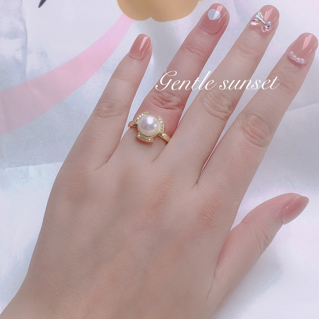 Perła pierścionek ZHBORUINI, 14K żółty złoty, diament wypełniony cyrkon, naturalna słodkowodna perła, elegancki dla kobiet - Wianko - 7