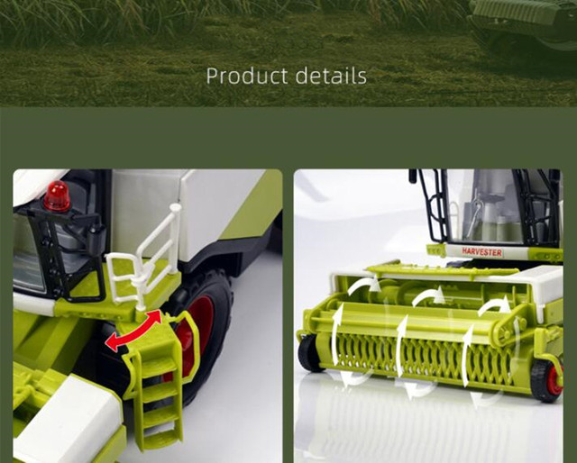 Model samochodu kombajnu rolniczego - różne rozmiary, idealne do zbioru roślin, ciągnik rolniczy, słoma, pszenica, kukurydza - Wianko - 1