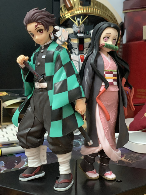 Figurka akcji Kamado Nezuko i Kamado Tanjirou z anime Demon Slayer - zabawka z PVC - Wianko - 1