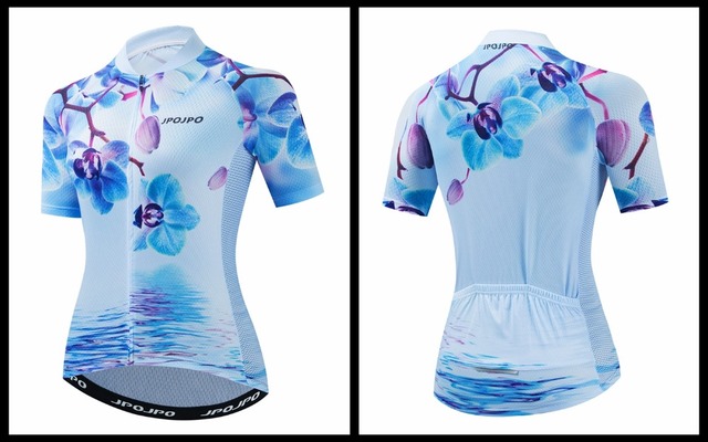 Damska koszulka rowerowa z krótkim rękawem - letnia, szybkoschnąca, kolor fioletowy - Wianko - 19