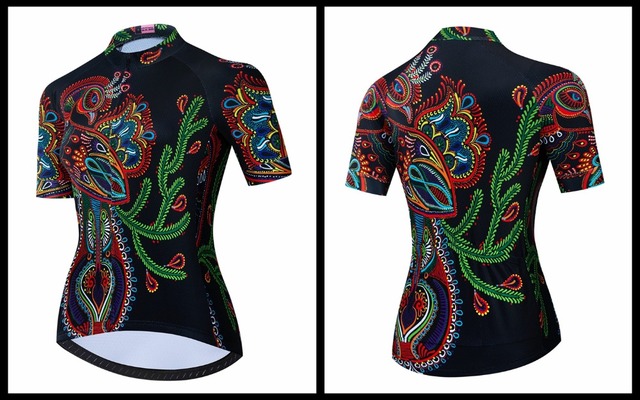Damska koszulka rowerowa z krótkim rękawem - letnia, szybkoschnąca, kolor fioletowy - Wianko - 11
