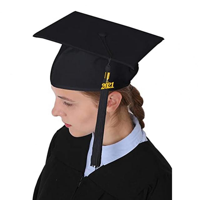 Czarna frędzlowa Mortarboard - Party czapka zakończenia szkoły dla akademickich mistrzów i lekarzy - Wianko - 4