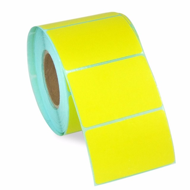 Naklejka termiczna etykieta kolorowa 80MM x 50MM, niebieski, zielony, fioletowy, pomarańczowy, żółty, brązowy, zebra - Wianko - 2