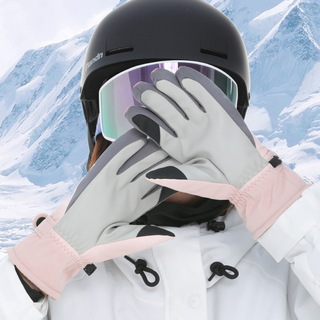 Rękawiczki narciarskie z funkcją dotykową (damskie/męskie) - termiczne, wodoodporne, ciepłe, snowboardowe - Wianko - 2